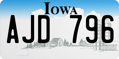 IA license plate AJD796