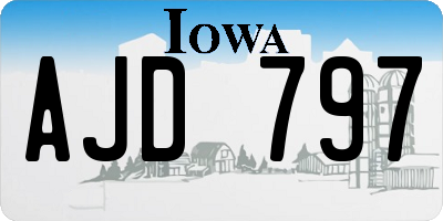 IA license plate AJD797