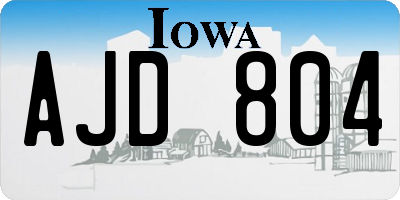 IA license plate AJD804