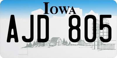 IA license plate AJD805