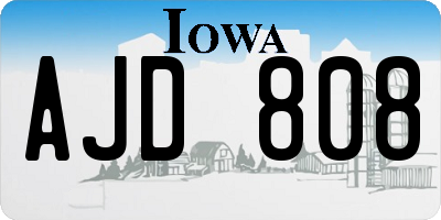 IA license plate AJD808