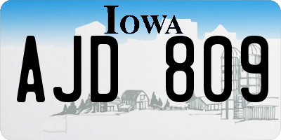 IA license plate AJD809