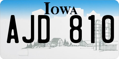 IA license plate AJD810