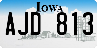 IA license plate AJD813