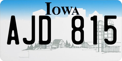 IA license plate AJD815