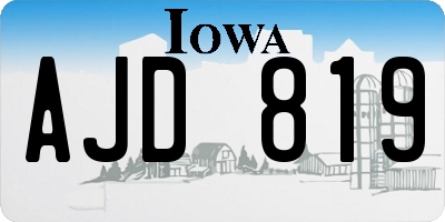 IA license plate AJD819