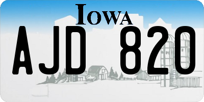 IA license plate AJD820