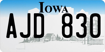 IA license plate AJD830
