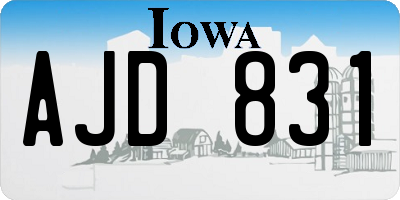 IA license plate AJD831