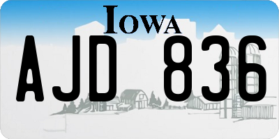 IA license plate AJD836