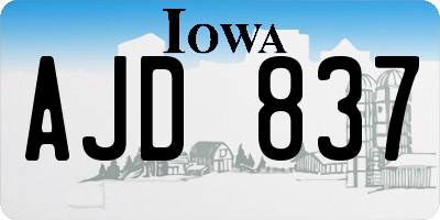 IA license plate AJD837