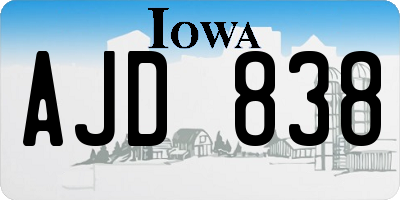 IA license plate AJD838