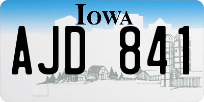 IA license plate AJD841