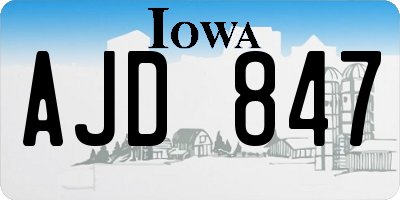 IA license plate AJD847