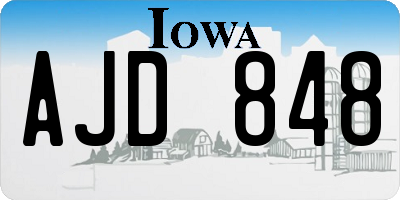 IA license plate AJD848