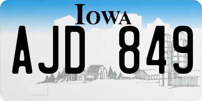 IA license plate AJD849