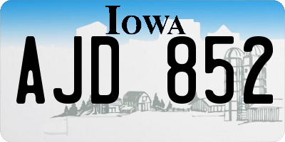 IA license plate AJD852