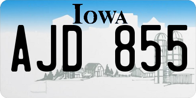 IA license plate AJD855