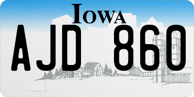 IA license plate AJD860