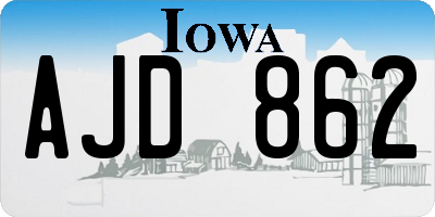 IA license plate AJD862
