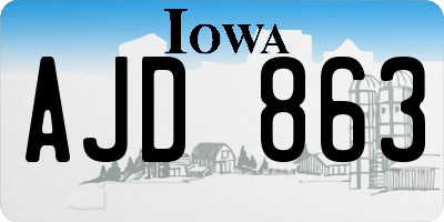 IA license plate AJD863