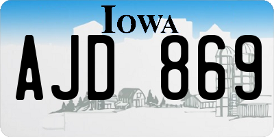 IA license plate AJD869