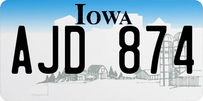 IA license plate AJD874