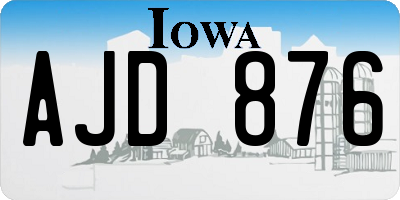 IA license plate AJD876