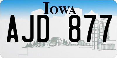 IA license plate AJD877
