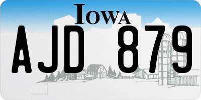 IA license plate AJD879