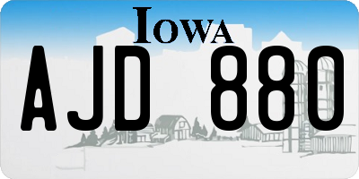 IA license plate AJD880