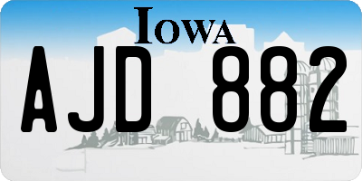 IA license plate AJD882