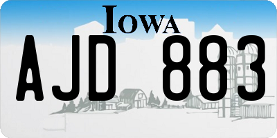 IA license plate AJD883