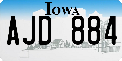 IA license plate AJD884