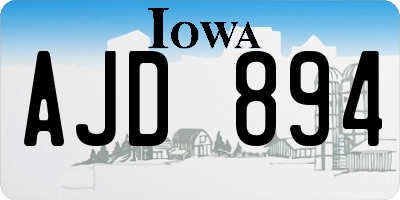 IA license plate AJD894