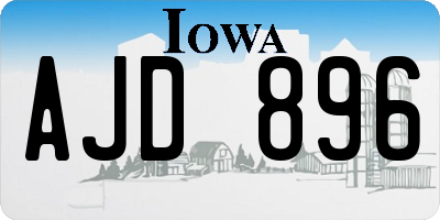 IA license plate AJD896