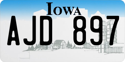 IA license plate AJD897