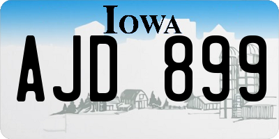 IA license plate AJD899