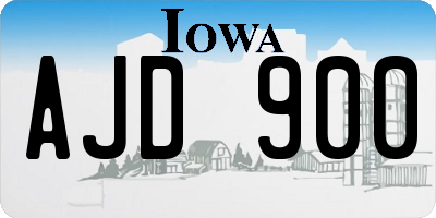 IA license plate AJD900