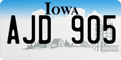 IA license plate AJD905