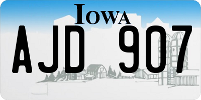 IA license plate AJD907