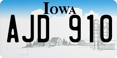 IA license plate AJD910