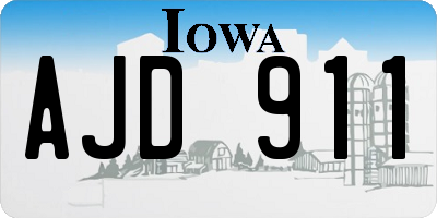 IA license plate AJD911