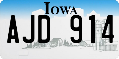 IA license plate AJD914