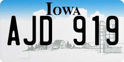 IA license plate AJD919