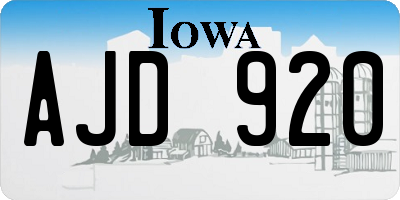 IA license plate AJD920
