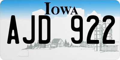 IA license plate AJD922