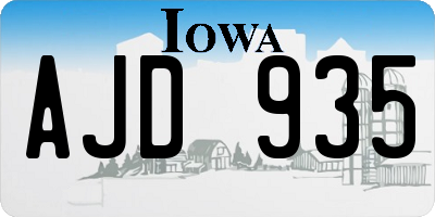 IA license plate AJD935