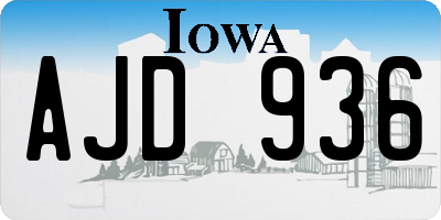 IA license plate AJD936