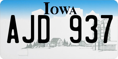 IA license plate AJD937